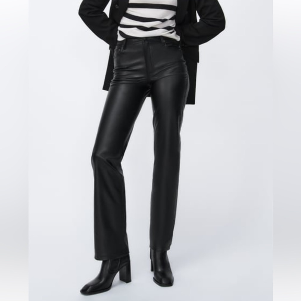 Zara 90s wide leg leather pants